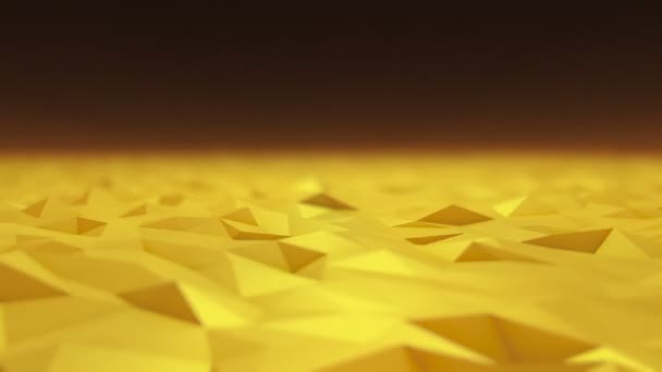 Drehbarer Goldener Polygonaler Boden Schleifenhintergrund — Stockvideo