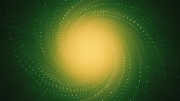 Animated Spiral Yellow Green Background Seamlessly Looping Backdrop — Stock Video