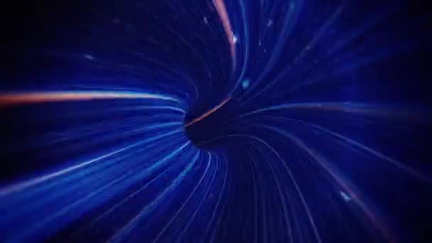 Blue Wormhole Yellow Lines Sfondo Animato Loop Senza Soluzione Continuità — Video Stock