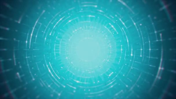 Futuristic Rotating Circular Lines Cyan Backdrop Seamlessly Looping Animated Background — 비디오