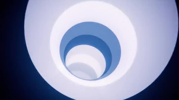 Girando Blue White Circular Segmentado Whirlpool Seamlessly Looping Fundo Animado — Vídeo de Stock