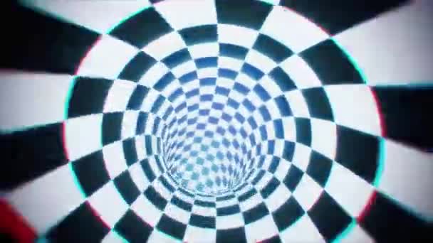 Rotating Hypnotic Checkered Tunnel Seamlessly Looping Animated Background — 비디오