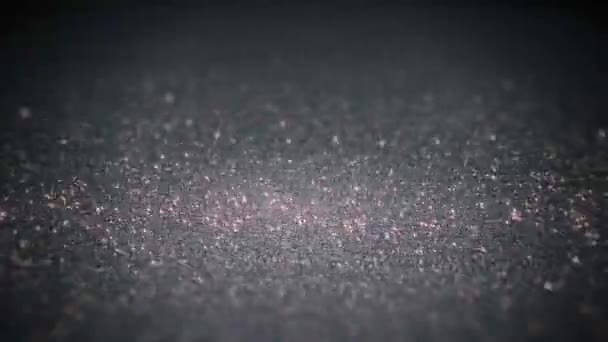 Particelle Glitter Rotanti Argento Con Bokeh Sfondo Animato Loop Senza — Video Stock