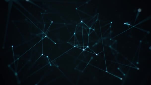 Cyan Plexus Lines Dark Background Seamlessly Looping Animated Background — Stock Video