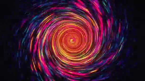 Snel Draaiende Veelkleurige Spiraalvormige Vortex Naadloos Looping Geanimeerde Achtergrond — Stockvideo