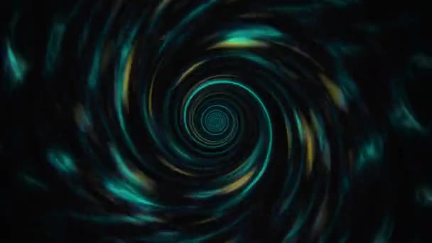 快速旋转的带有微粒的深绿色涡旋隧道 无缝循环动画背景 — 图库视频影像