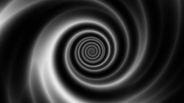 Гипнотический Черно Белый Вихревой Туннель Бесшовный Цикл Анимированного Фона — стоковое видео