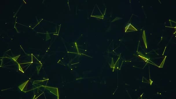 Lime Green Plexus Dark Background Seamlessly Looping Animated Background — 비디오