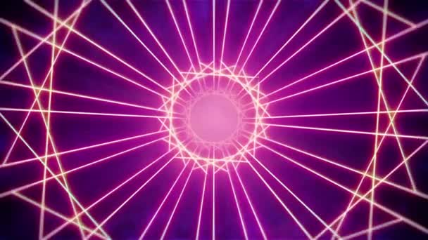 复古的发光粉色网格隧道在空间 无缝循环动画背景 — 图库视频影像