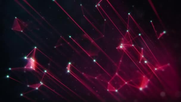 Skewed Pink Plexus Lines Particles Bezproblémové Smyčky Animovaného Pozadí — Stock video