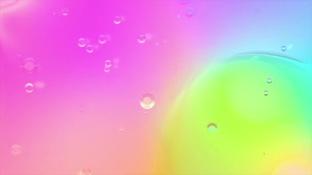 Långsamt Flödande Abstrakta Vätskedroppar Ofokuserade Flerfärgade Vågiga Bakgrund Sömlöst Looping — Stockvideo