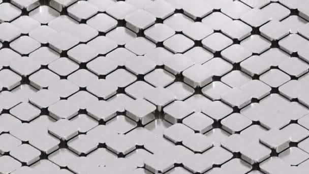 Isometric Sliding Silver Ingots Seamlessly Looping Animated Background — 비디오