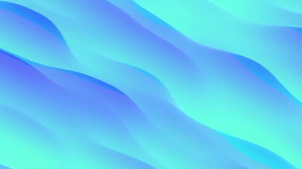 渐变的青色和蓝色流体文摘波 无缝循环动画背景 — 图库视频影像