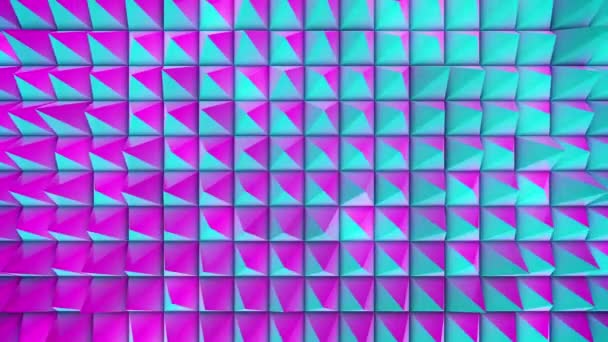 Легко Зацикливающиеся Фиолетовые Синие Колеблющиеся Шипистые Кубики Анимированный Фон — стоковое видео