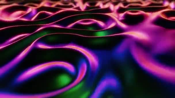 无缝循环流动的闪光液体3D物质 动画背景 — 图库视频影像