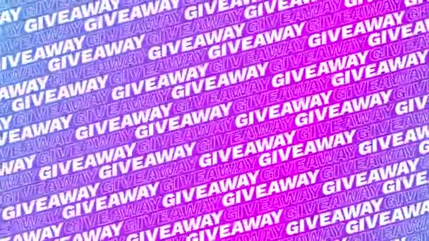 Seamlessly Looping Multiple Lines Word Giveaway Gradient Pink Blue Gradient — Stock Video