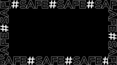 Siyah arkaplanda çoklu şekil değiştiren hashtag kelimeler 