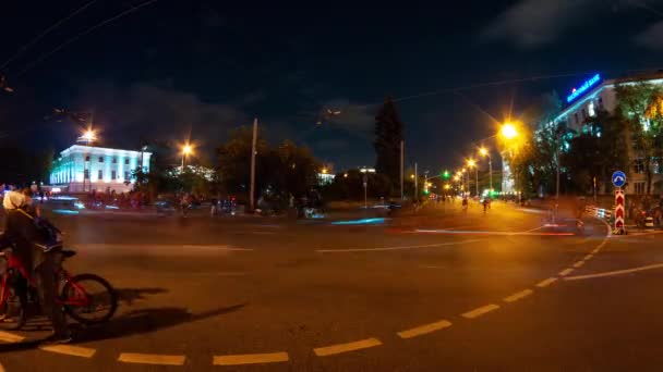 Время проведения Московского велосипедного фестиваля. Велопробег Россия 4K — стоковое видео