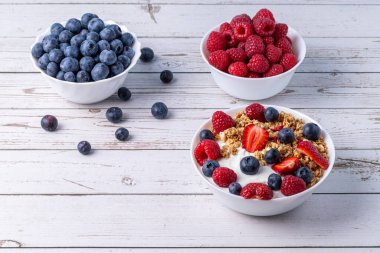 Masada Yunan yoğurdu olan Müsli.