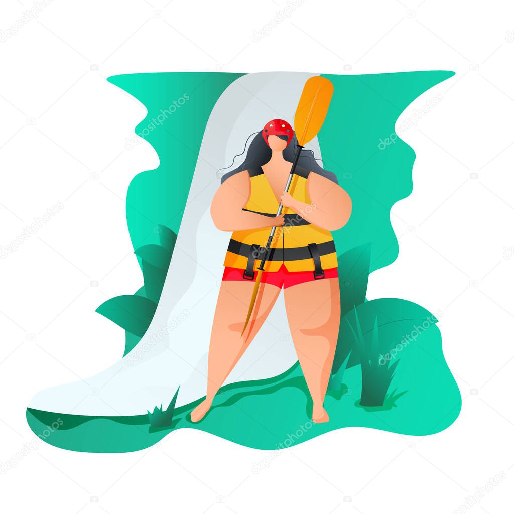 Woman with a oar