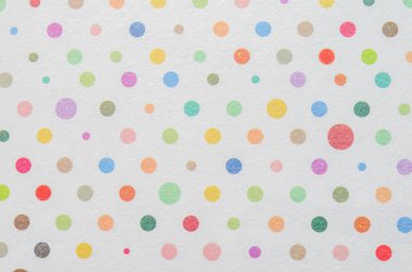 Renkli nokta desenli beyaz kağıt dokusu