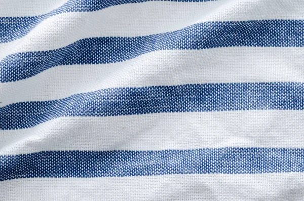 Close White Blue Striped Textile Background — Stock Photo, Image