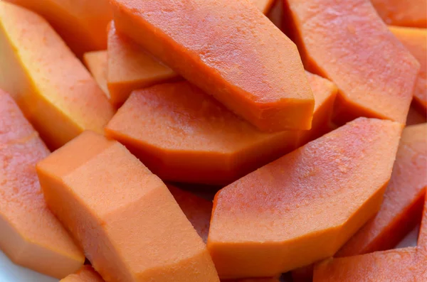 Close Papayas Slice Healthy Fruits — Stock Photo, Image