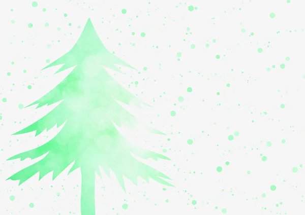Christmas Background Green Christmas Tree Sparkle Light Bokeh Effect White — Stock Photo, Image