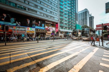  Hong Kong ünlü Nathan Road sokak görünümü 