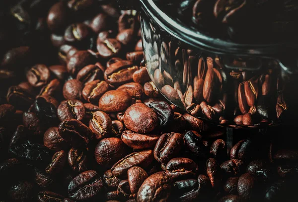 Geroosterde koffie bean achtergrond — Stockfoto