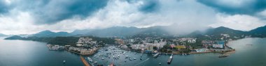 Hong Kong şehrinin hava görüntüsü 