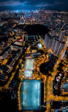 Hong Kong şehrinin hava görüntüsü 