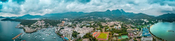 Hong Kong şehrinin hava görüntüsü 