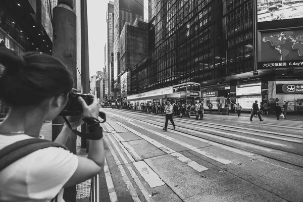 Hong Kong Central Street View después del trabajo — Foto de Stock