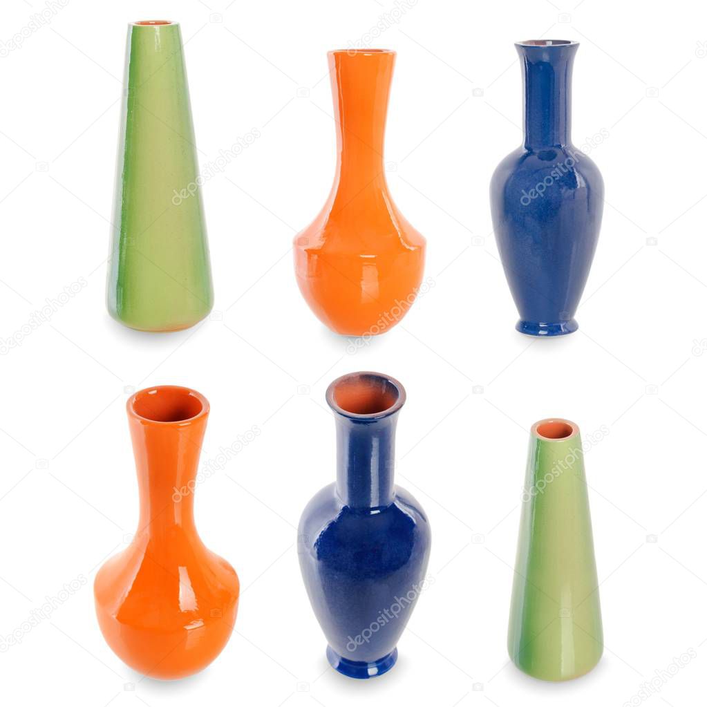 collection of  modern colorful vases for your design