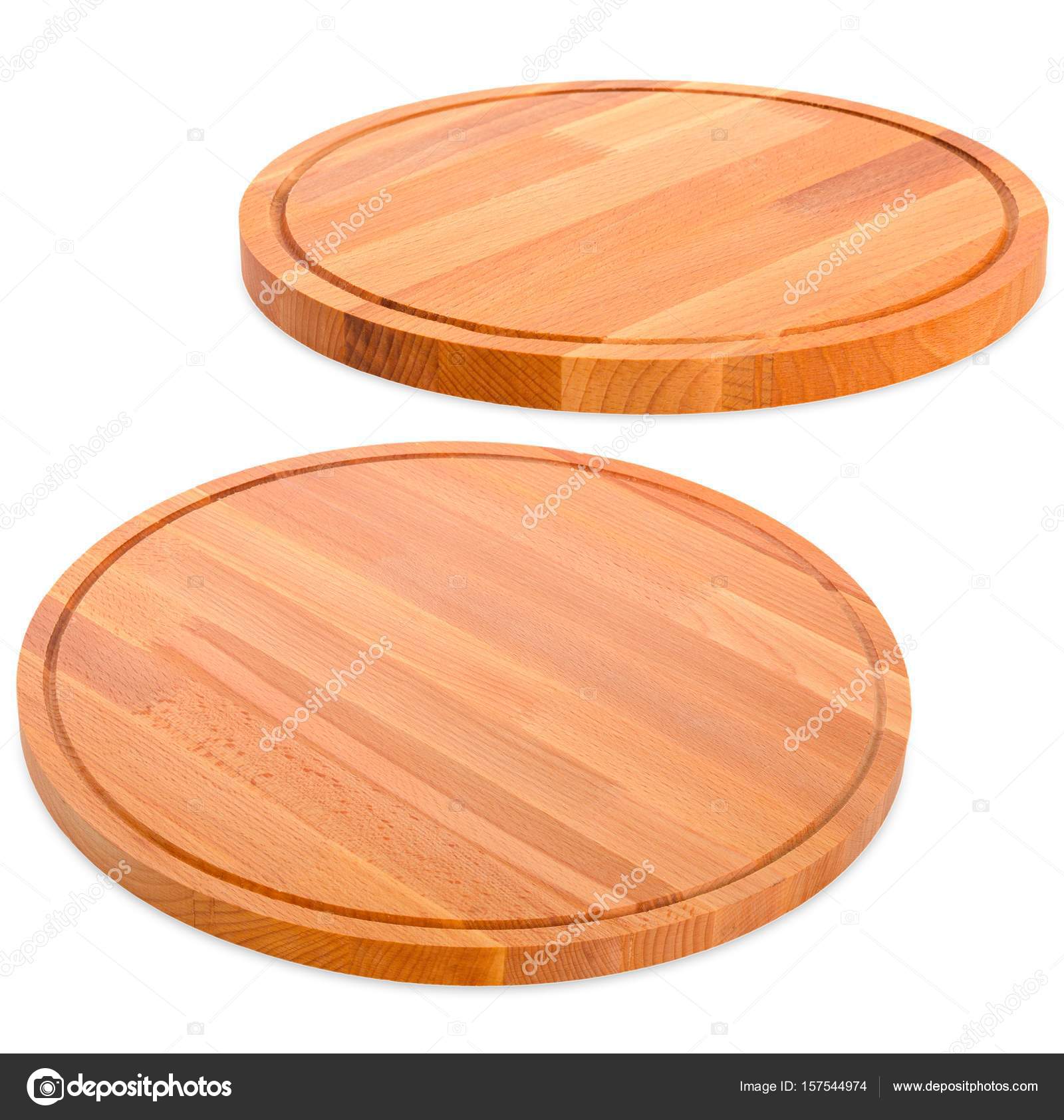 Due rotondi taglieri di legno per la cucina — Foto Stock ... Due rotondi taglieri di legno per la cucina — Foto Stock ...