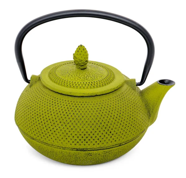 Китайський зелений чайник ізольовані на білому тлі — стокове фото