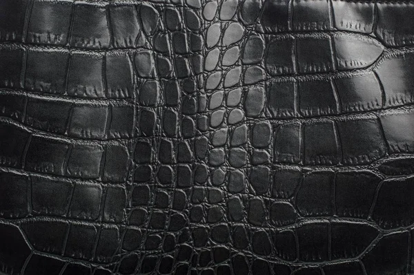 材料与纹理的爬行动物皮革 / 黑色纹理 gridd — 图库照片