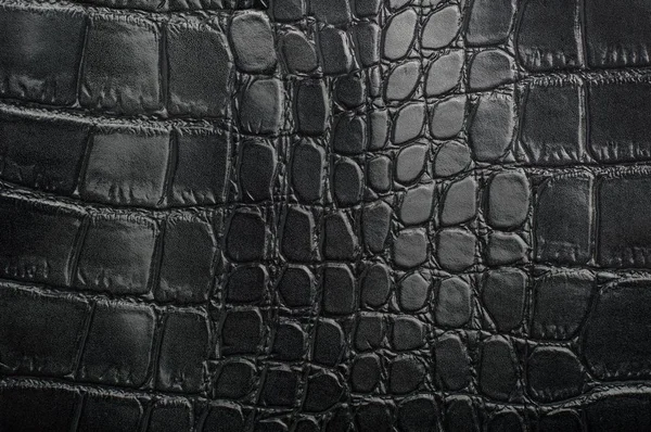 Black reptile leather texture with for background — Stock Photo, Image