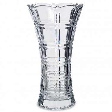 Boş cam vazoda beyaz arka plan üzerinde izole bir desen ile