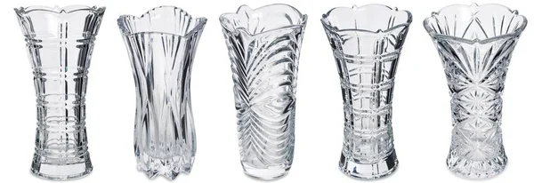 Set de jarrón de vidrio con patrón, aislado sobre fondo blanco — Foto de Stock