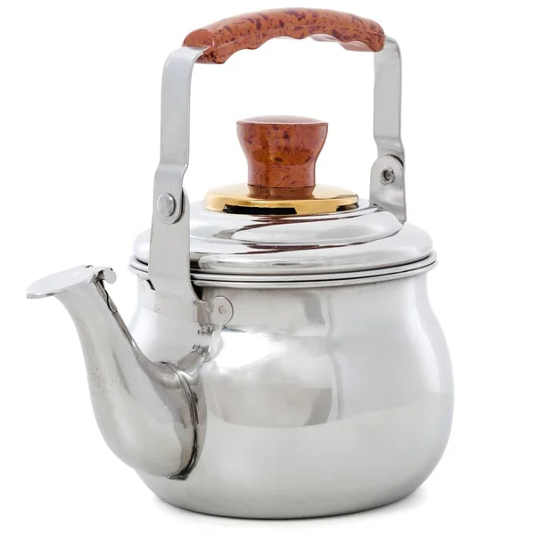 Piccola teiera per la preparazione di tè isolato su sfondo bianco — Foto Stock