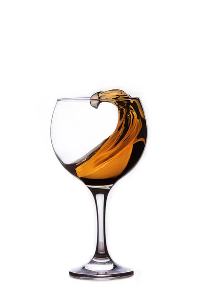 Bright glass silhouette with apple juice isolated on a white background. — 스톡 사진
