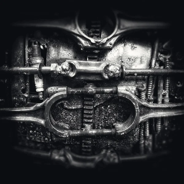Abstração mecânica. peças de máquinas metálicas — Fotografia de Stock