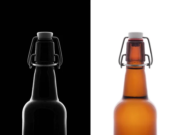 Коричнева гойдалка верхня пляшка пива — стокове фото