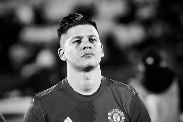 Marcos Rojo em jogo 1 / 8 finais da Liga Europa — Fotografia de Stock