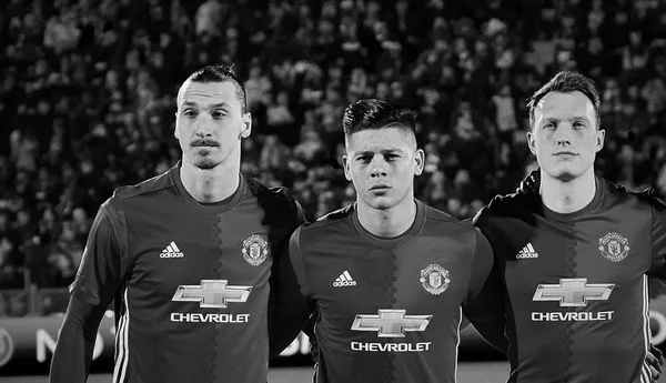 Hlavní hráči (Zlatan Ibrahimovic, Marcos Rojo, Phil Jones) — Stock fotografie