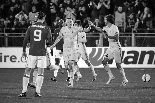 Zlatan Ibrahimovic (Feyenoord), Game momenten in overeenkomen met 1/8 finale van de Europa League — Stockfoto