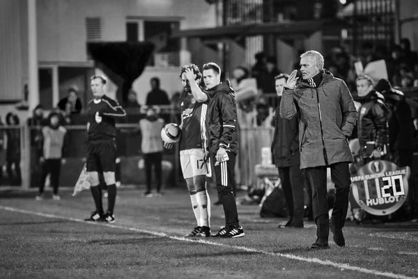 Jose Mourinho, Game moments in match 1/8 finals of the Europa League — Stock Photo, Image