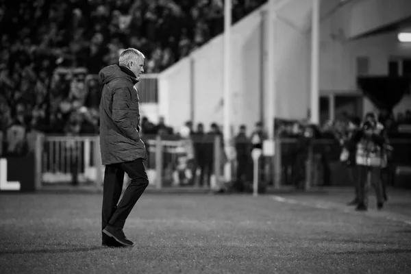 Jose Mourinho, oyun anlarda 1/8 Final Avrupa Ligi maç. — Stok fotoğraf